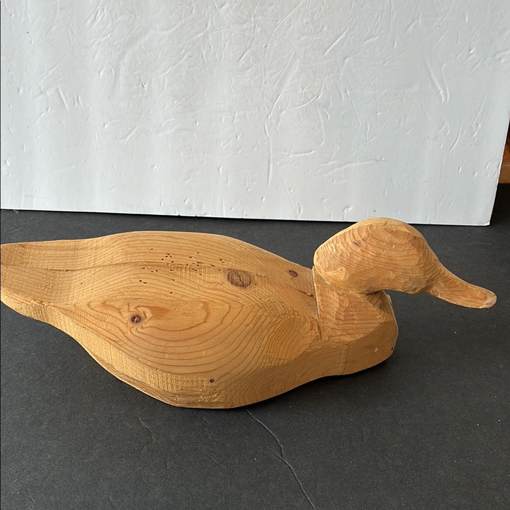 Foot long wood carved duck. Preowned